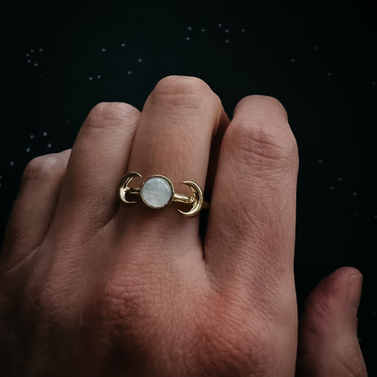 Lunar Witch Jewelry Set with Rainbow Moonstone