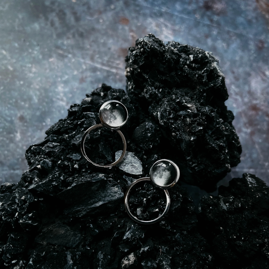 CLEARANCE My Moon Circle Ear Jacket Earrings