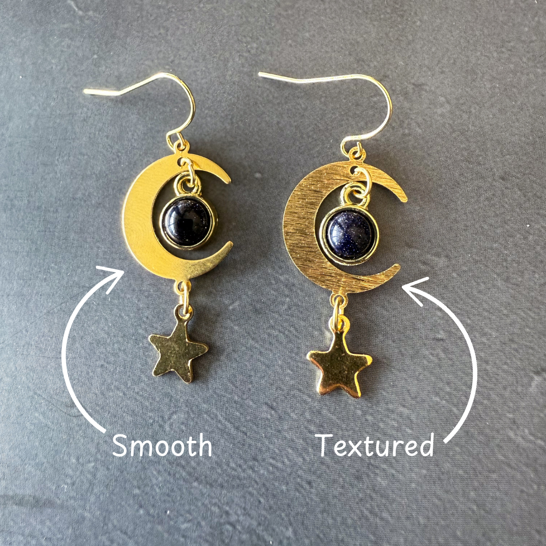 Starlit Crescent Jewelry Set with Blue Sandstone