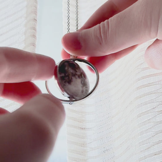 My Moon Double Sided Fidget Necklace with Two Custom Lunar Phases
