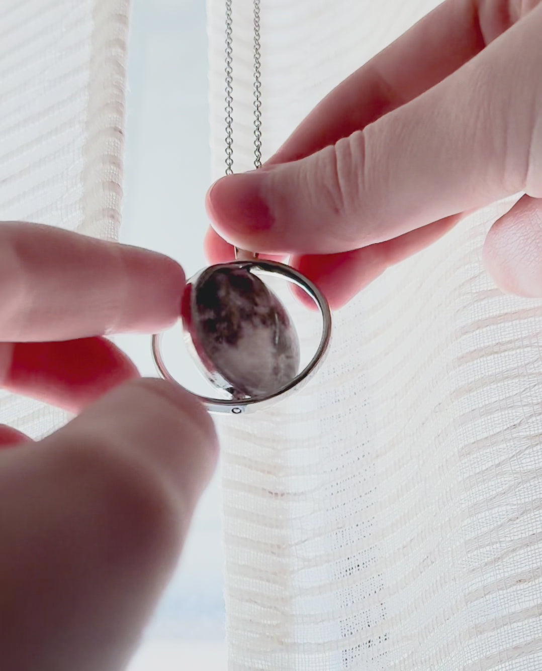 My Moon Double Sided Fidget Necklace with Two Custom Lunar Phases