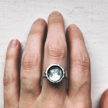 My Moon Hammered Custom Ring Ring Yugen Handmade   