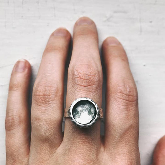 My Moon Hammered Custom Ring Ring Yugen Handmade   