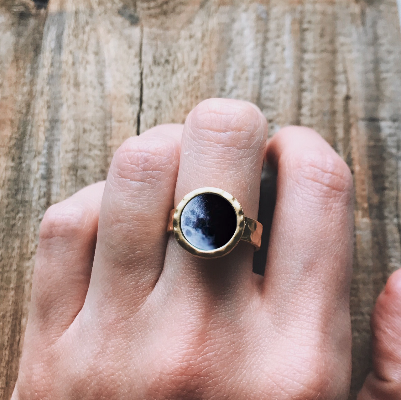 My Moon Hammered Custom Ring Ring Yugen Handmade   