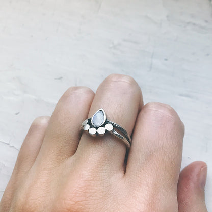 Moondrop Moonstone Ring Ring Yugen Handmade   