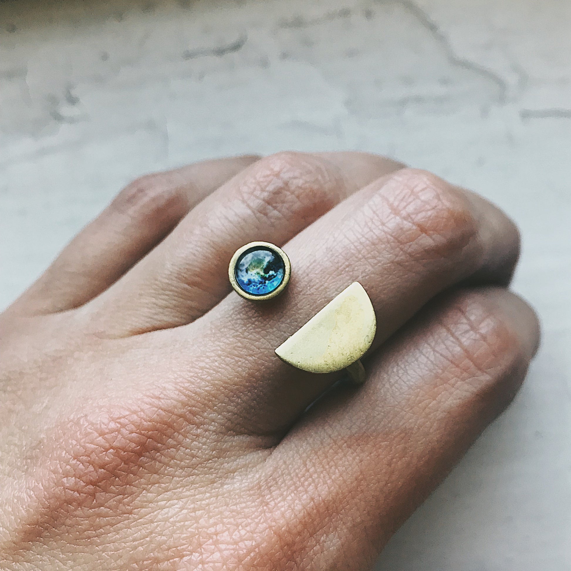 Earth Rise Ring Ring Yugen Handmade Gold  