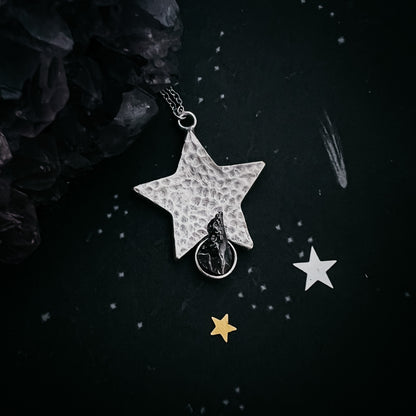 Star Shaped Pendant Necklace with Authentic Meteorite Necklace Yugen Handmade   