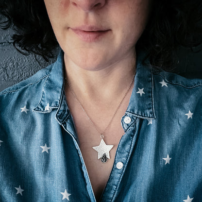 Star Shaped Pendant Necklace with Authentic Meteorite Necklace Yugen Handmade   