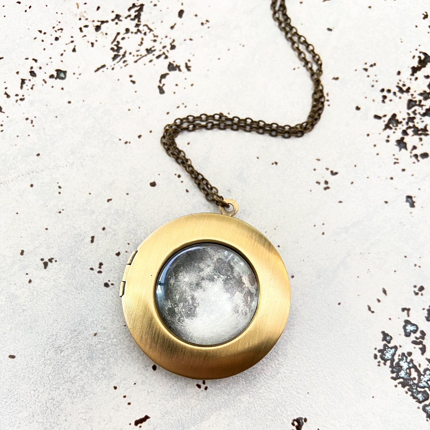 My Moon Locket Pendant Necklace Necklace Yugen Handmade Gold Tone  