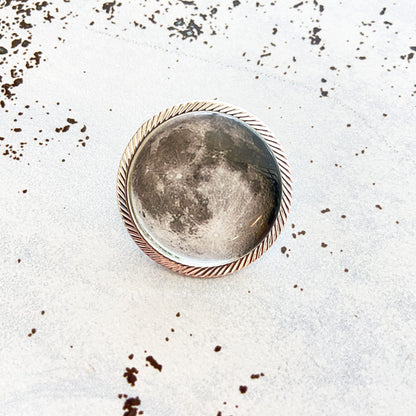 My Moon Custom Lunar Phase Lapel Pin Boutonniere / Pin Yugen Handmade Silver  