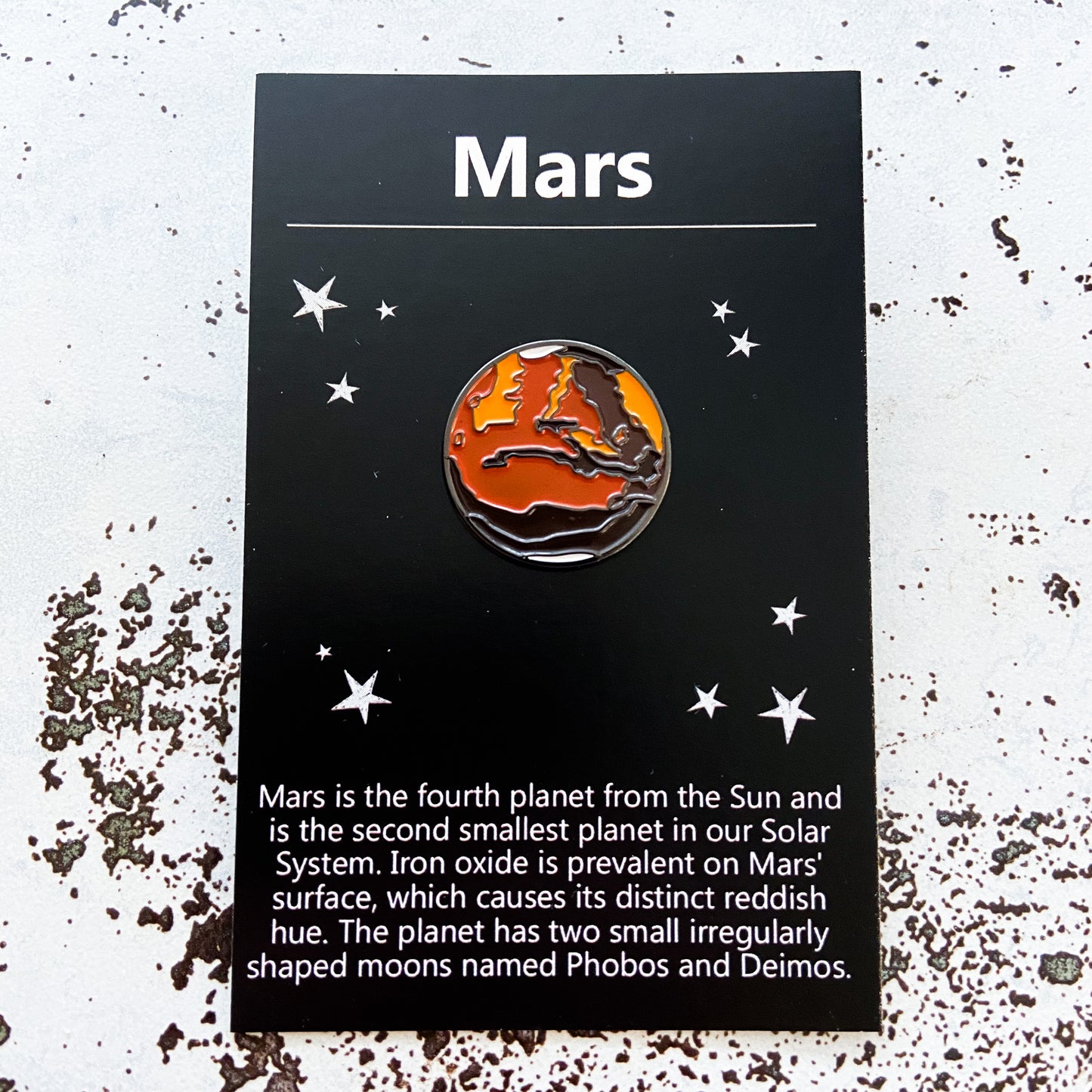 Mars Enamel Pin Enamel Pin Yugen Handmade   