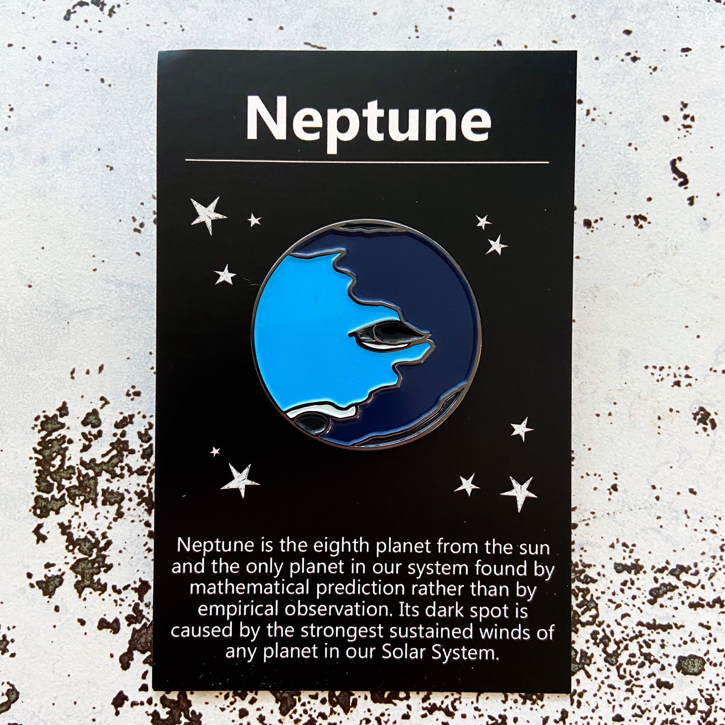 Neptune Enamel Pin Enamel Pin Yugen Handmade   