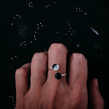 My Moon Bypass Ring with Two Lunar Phases Ring Yugen Handmade   