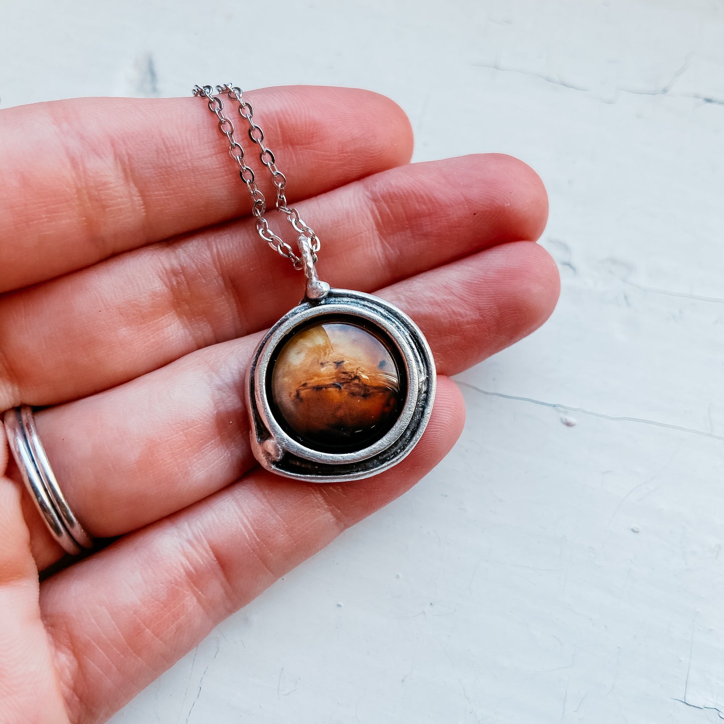 Mars and Moons Pendant Necklace Necklace Yugen Handmade   