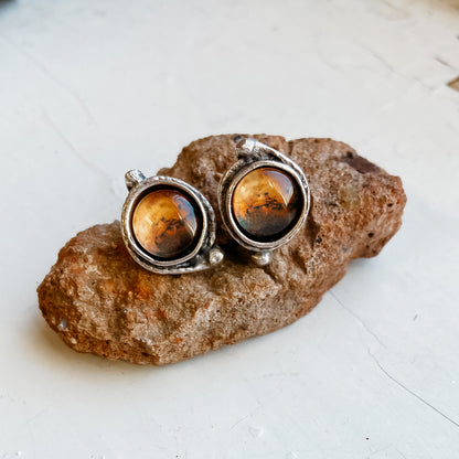 Mars and Moons Earrings - Stud or Leverback Earrings Yugen Handmade   