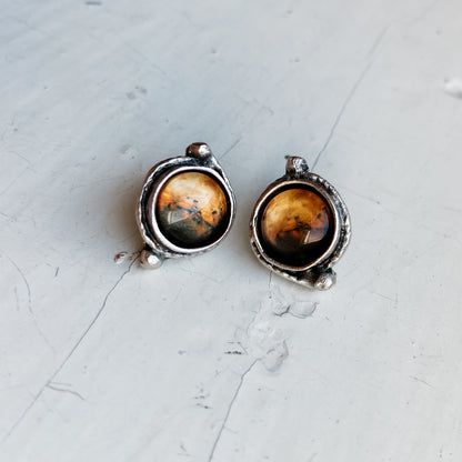 Mars and Moons Earrings - Stud or Leverback Earrings Yugen Handmade   