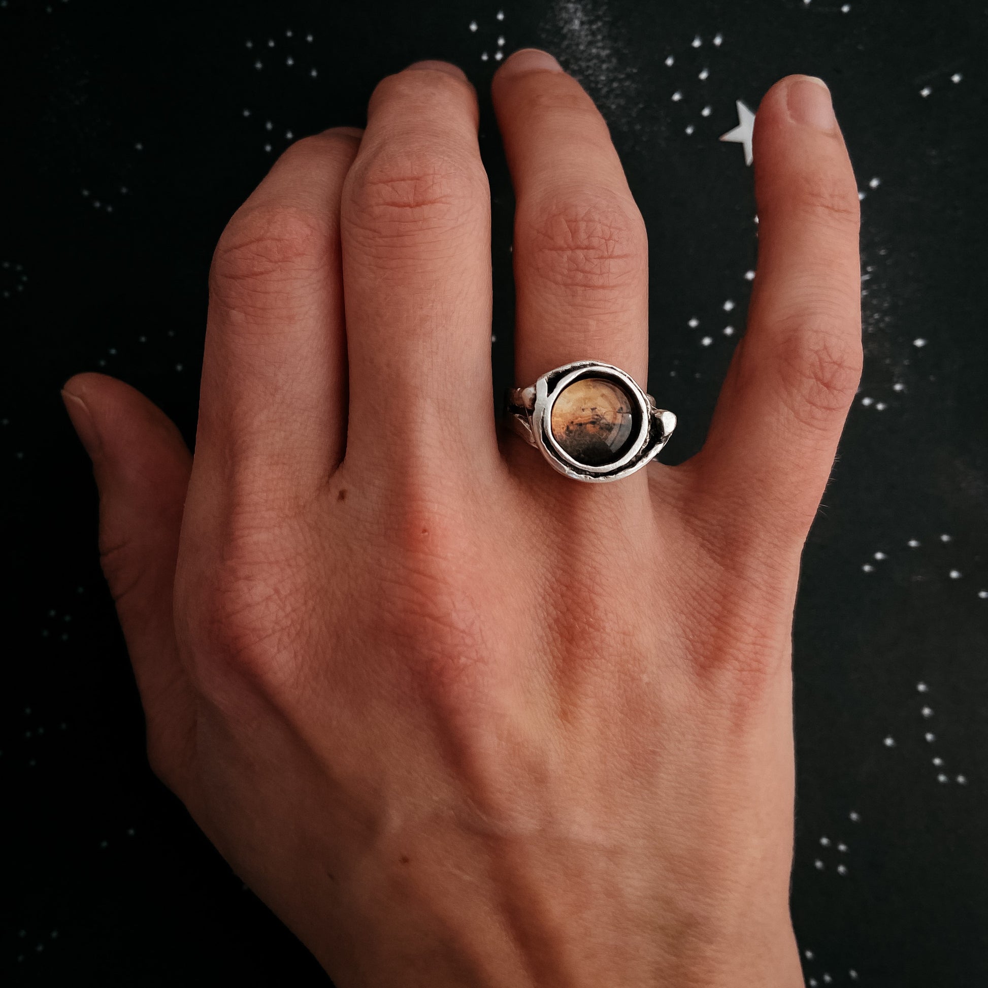 Mars and Moons Ring Ring Yugen Handmade   
