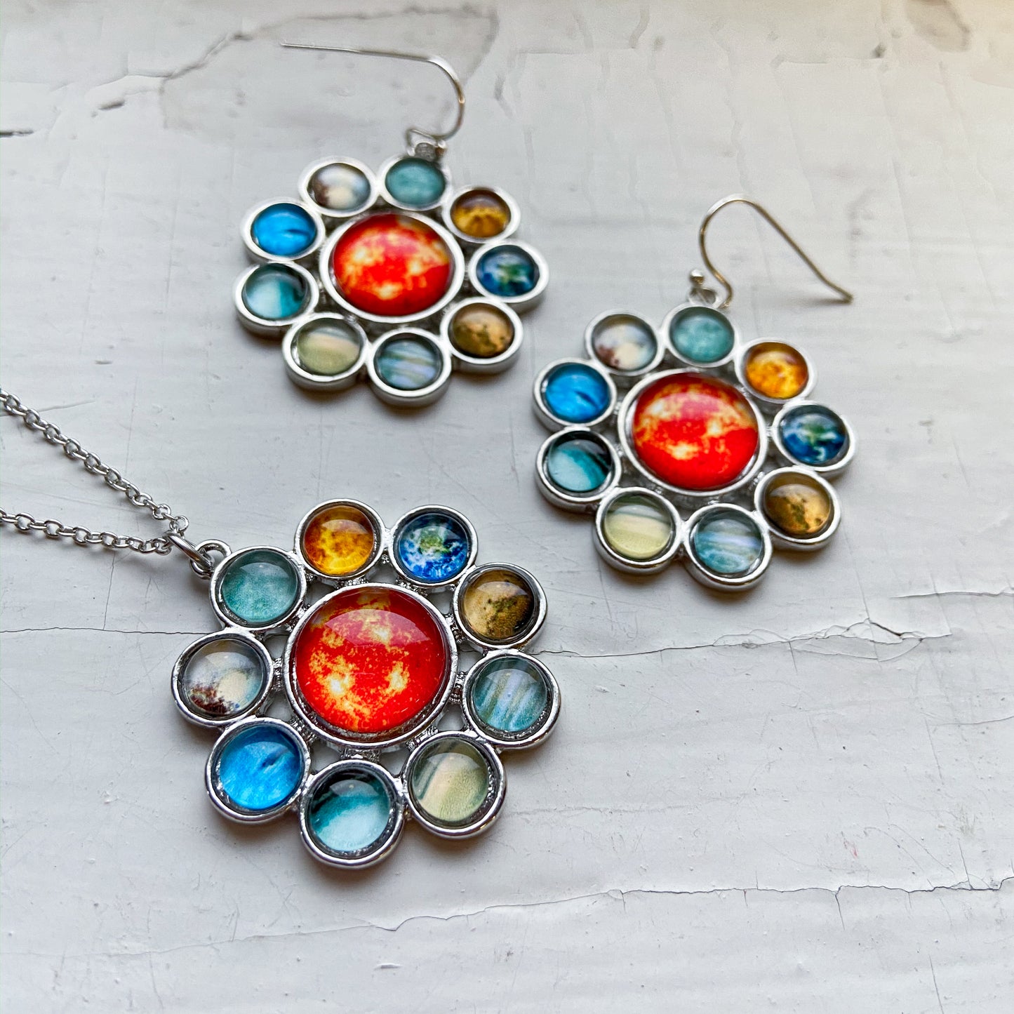 Solar System Halo Jewelry Set Jewelry Set Yugen Handmade   