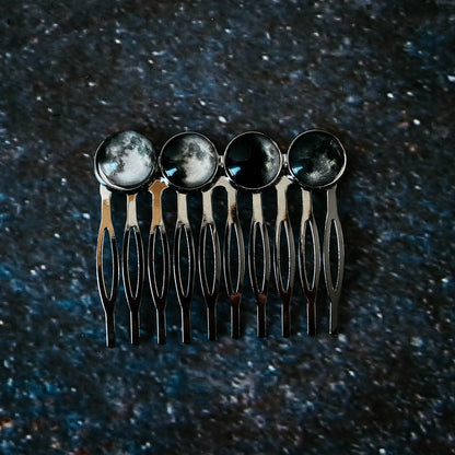 Phases of the Moon Hair Comb Hair Accessories Yugen Handmade   