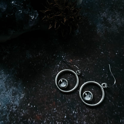 My Moon Circle Dangle Earrings Earrings Yugen Handmade   