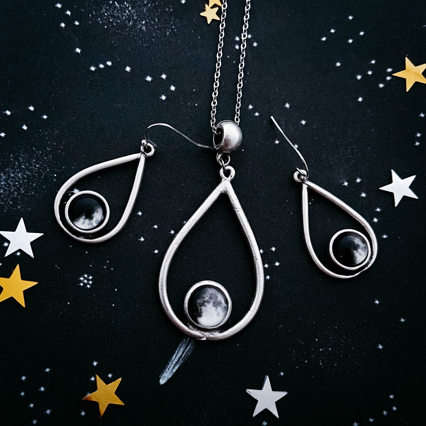 My Moon Custom Teardrop Jewelry Set Jewelry Set Yugen Handmade   