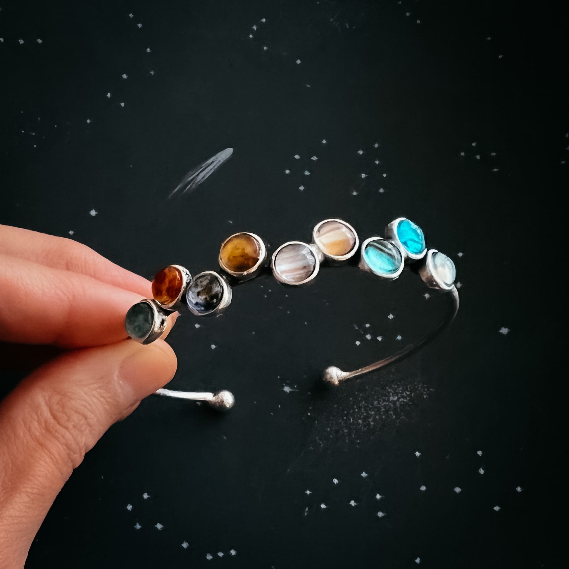 Tiny Planet Solar System Bracelet Bracelet Yugen Handmade   