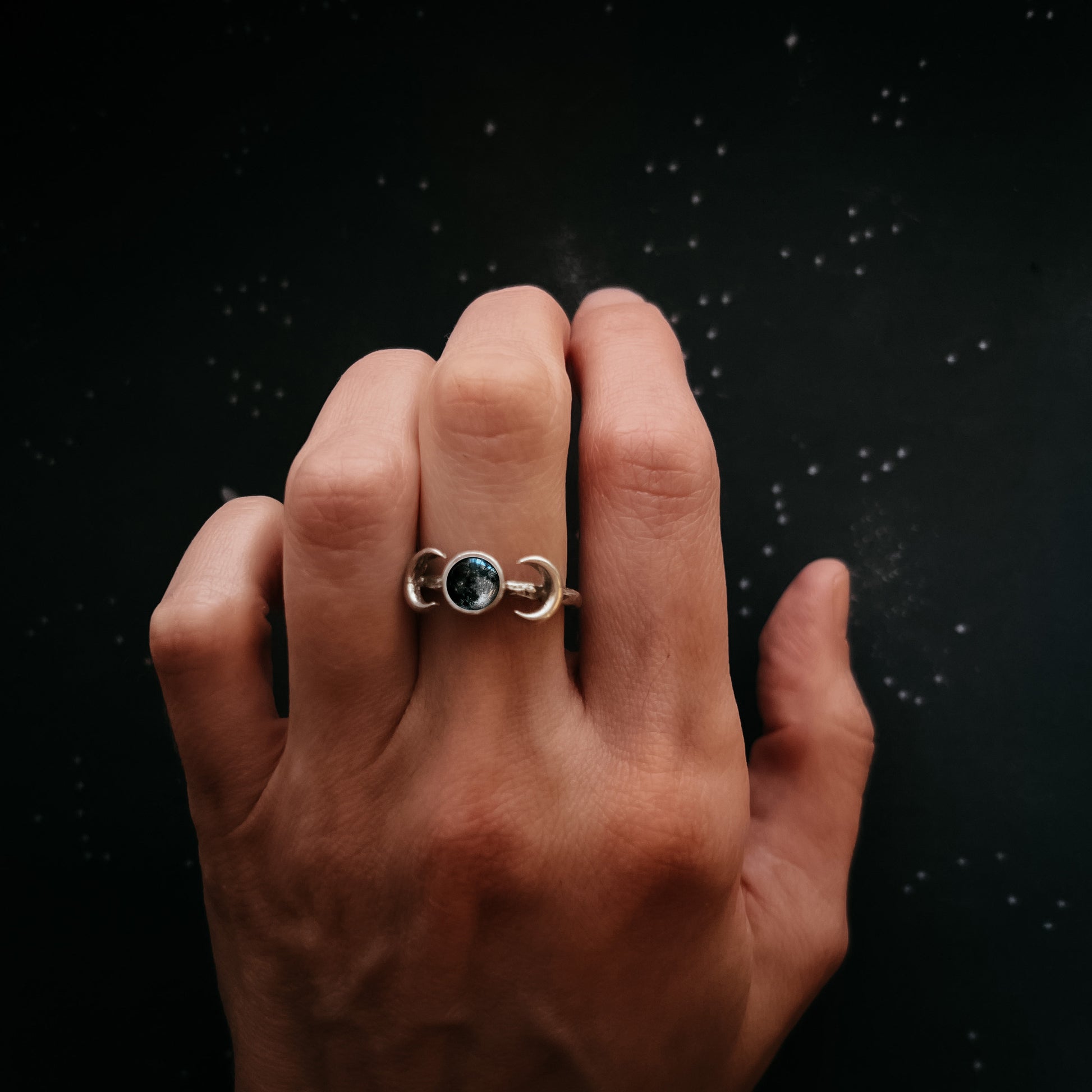 My Moon Custom Ring with 2 Crescents Ring Yugen Handmade   