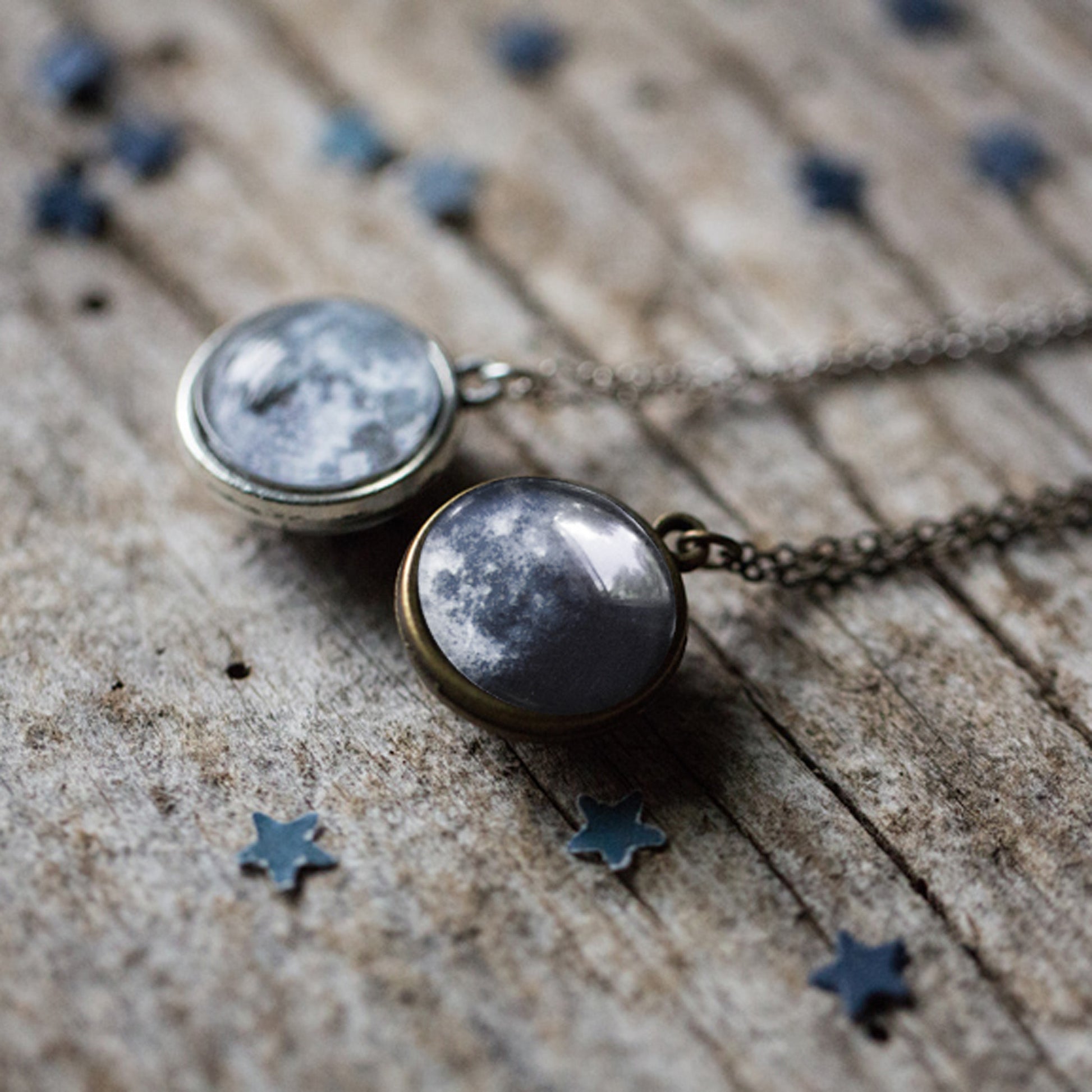 Double Sided Birth Moon Necklace Celebrate Dates Celestial