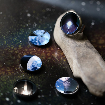 Interchangeable Planetary Society LightSail Ring Ring Yugen Handmade Antique Bronze Tone  