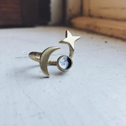 My Moon Orbital Custom Ring Ring Yugen Handmade Gold Tone  