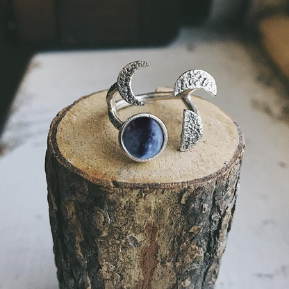 My Moon Sculptural Custom Lunar Phase Ring Ring Yugen Handmade   