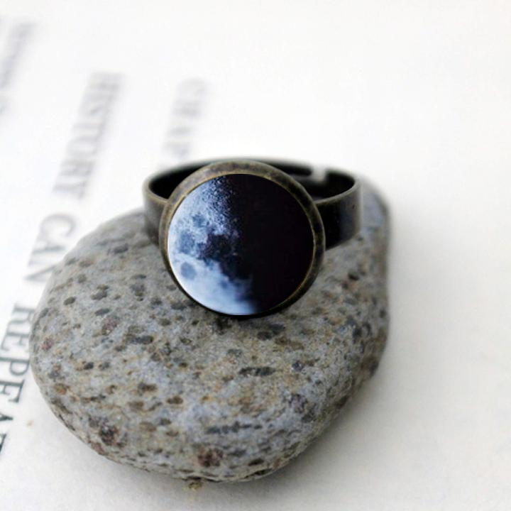 My Moon Custom Adjustable Ring Ring Yugen Handmade Antique Bronze  