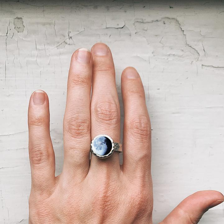 My Moon Hammered Custom Ring Ring Yugen Handmade   