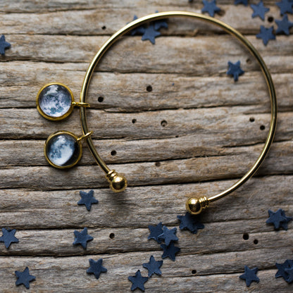 Custom My Moon Charm - Bracelet Sold Separately, Charm Only Bracelet Yugen Handmade Gold 1 