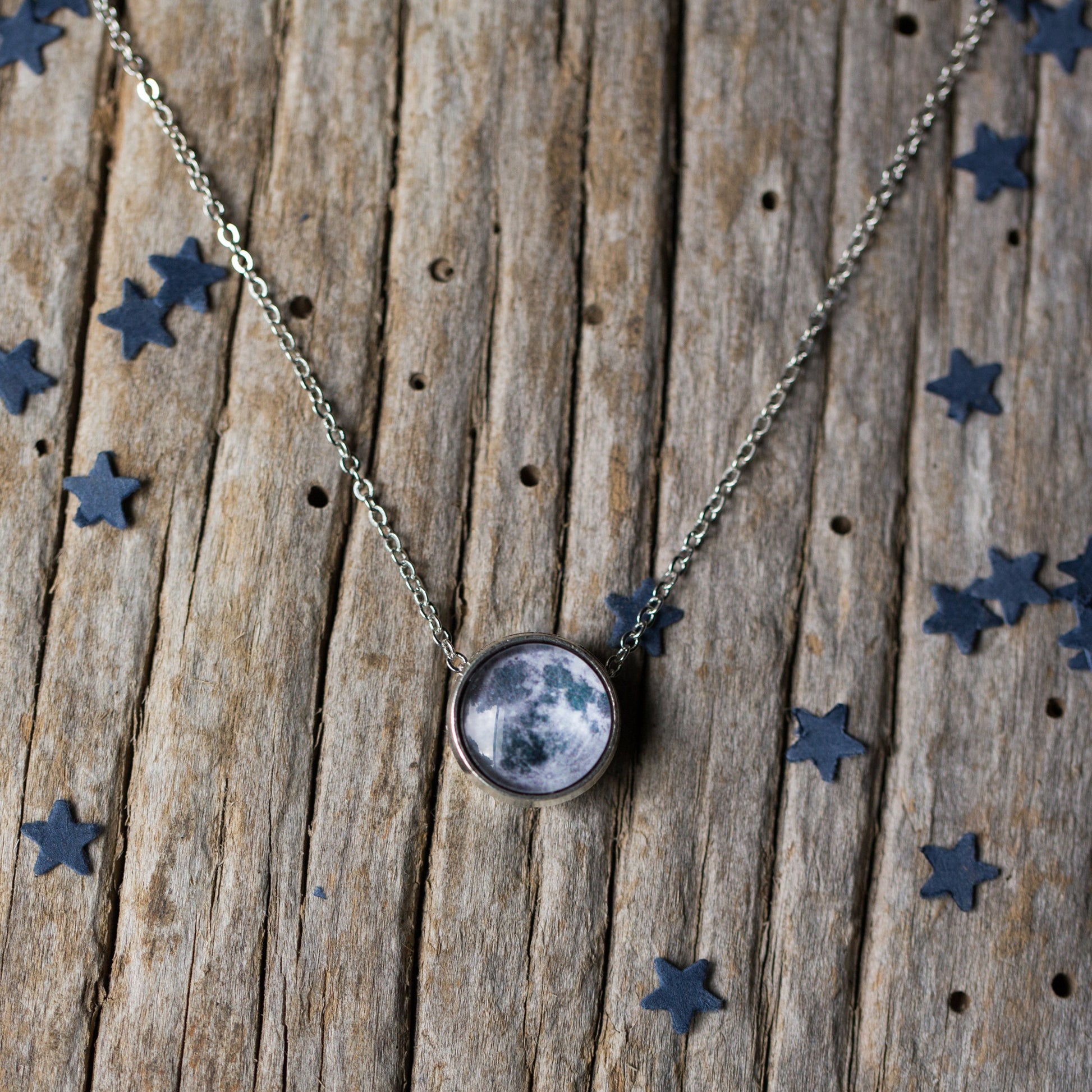 Space Necklace - Pick Your Planet or Nebula Slide Galaxy Pendant Necklace Yugen Handmade   