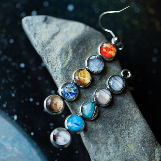 Solar System Mis-Matched Earrings Earrings Yugen Handmade   