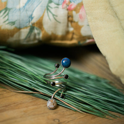 Orbit Ring with Natural Stones Ring Yugen Handmade   
