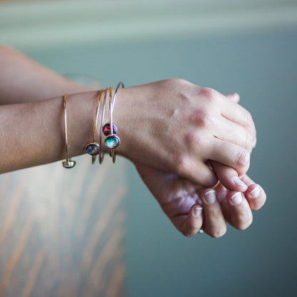 Galaxy Stackable Bangle in Gold or Silver Bracelet Yugen Handmade   