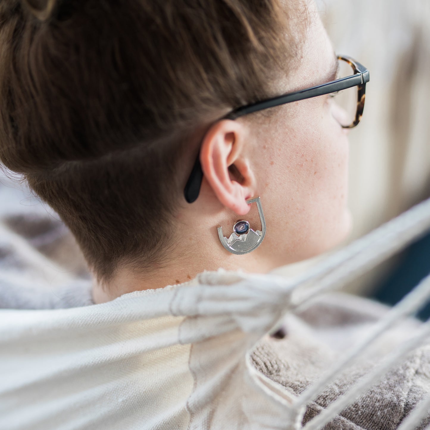 SLIGHTLY FLAWED Mountain Range Earrings Earrings Yugen Handmade   