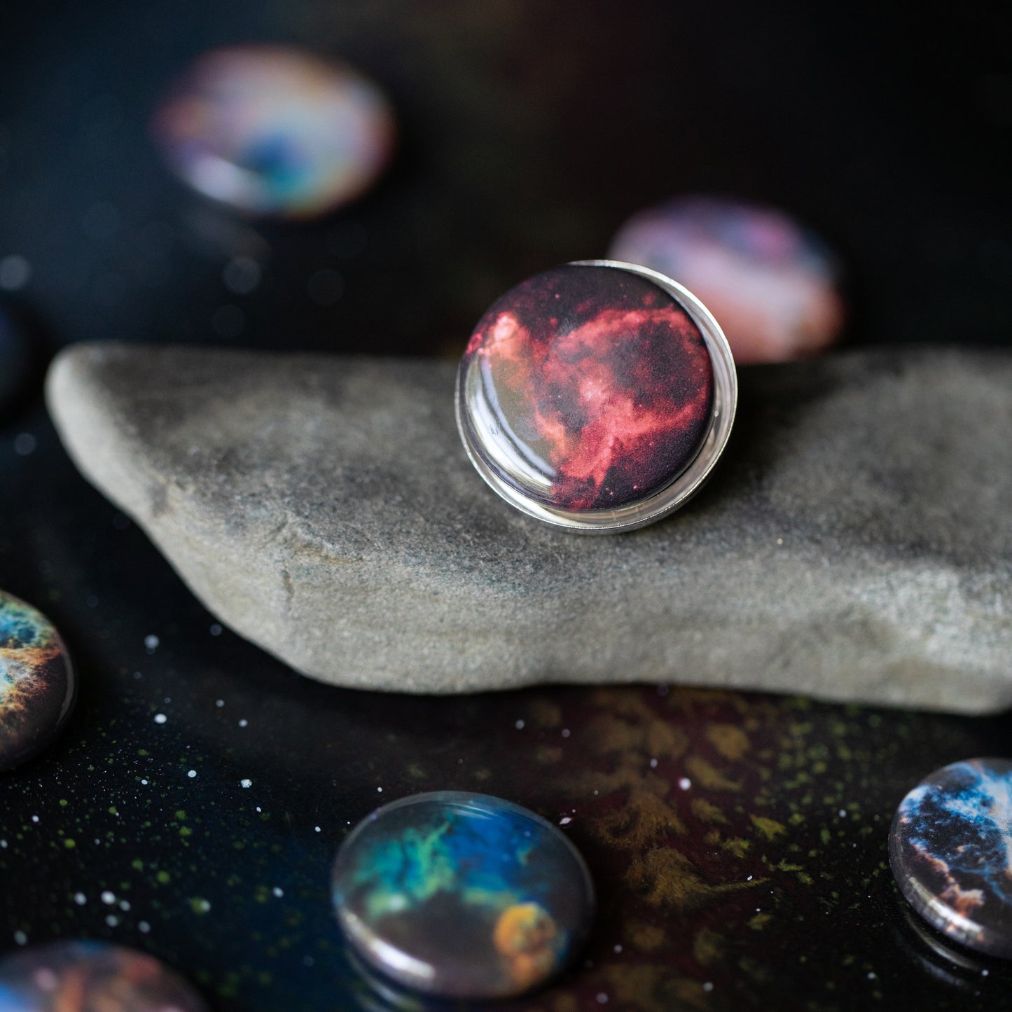 Interchangeable Nebula Ring Ring Yugen Handmade Silver Tone  
