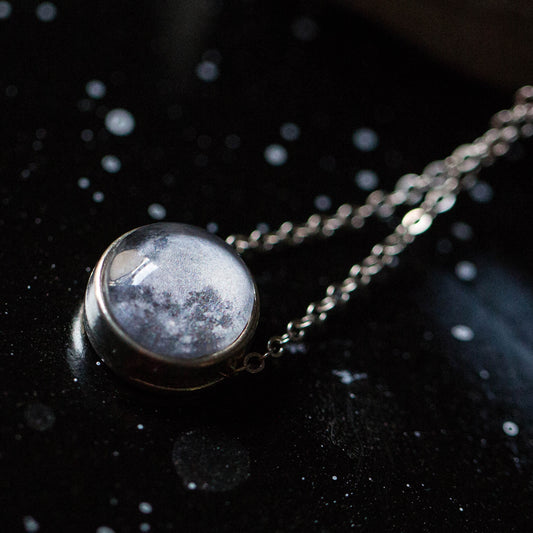 My Moon Custom Slide Pendant Necklace Necklace Yugen Handmade Antique Silver Tone  