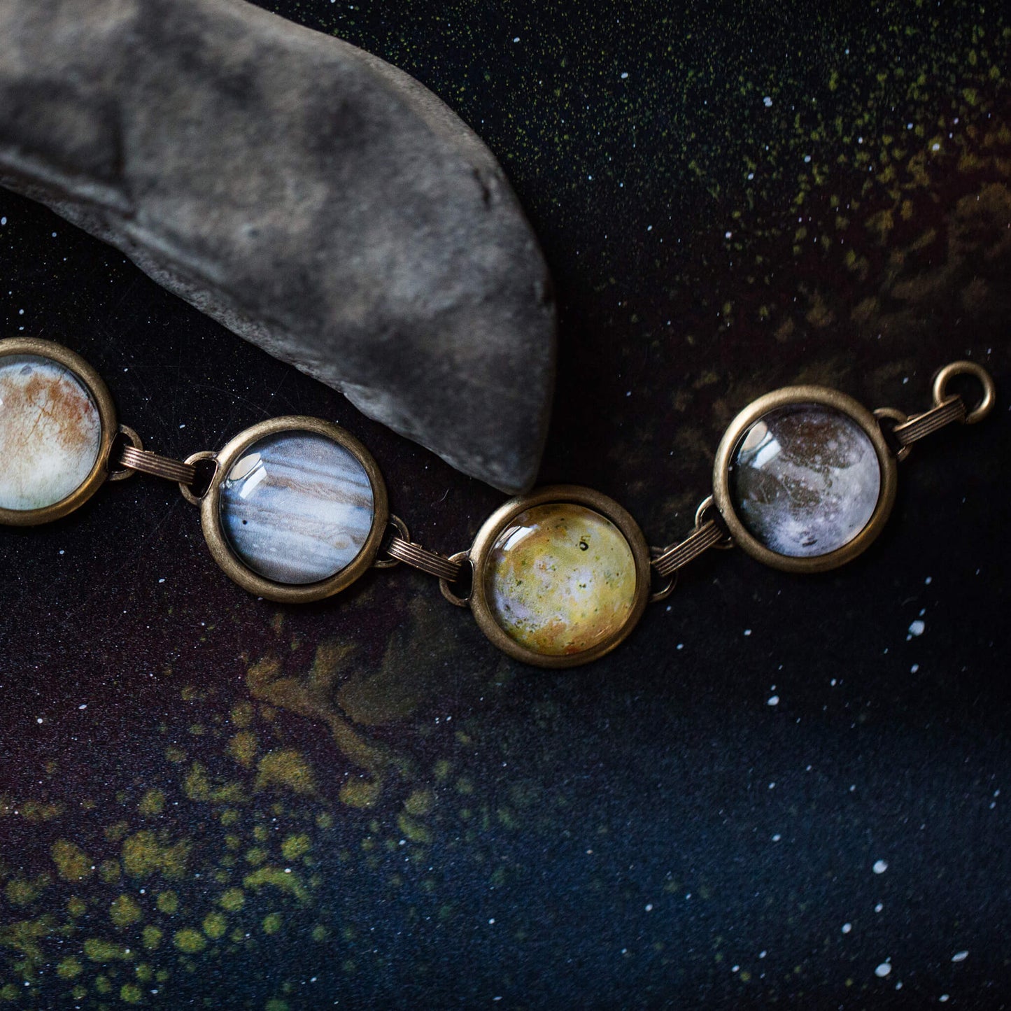 Galilean Moon Bracelet - Jupiter's Moons Bracelet Yugen Handmade Antique Bronze  
