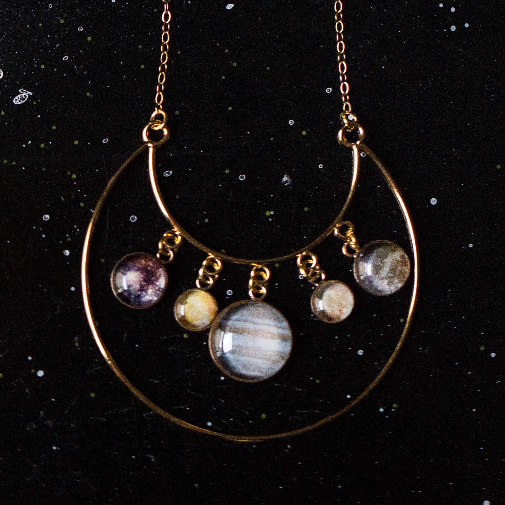 Galilean Moons of Jupiter Statement Necklace Necklace Yugen Handmade   