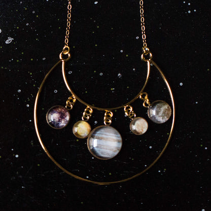 Galilean Moons of Jupiter Statement Necklace Necklace Yugen Handmade   