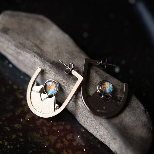 SLIGHTLY FLAWED Mountain Range Earrings Earrings Yugen Handmade   