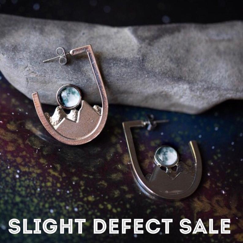 SLIGHTLY FLAWED Mountain Range Earrings Earrings Yugen Handmade Post Silver 