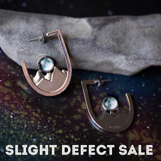 SLIGHTLY FLAWED Mountain Range Earrings Earrings Yugen Handmade Post Silver 