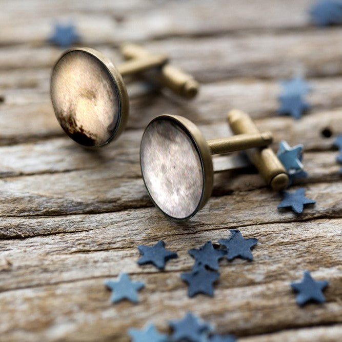 Pluto and Charon Cufflinks Cufflinks Yugen Handmade Bronze Tone  