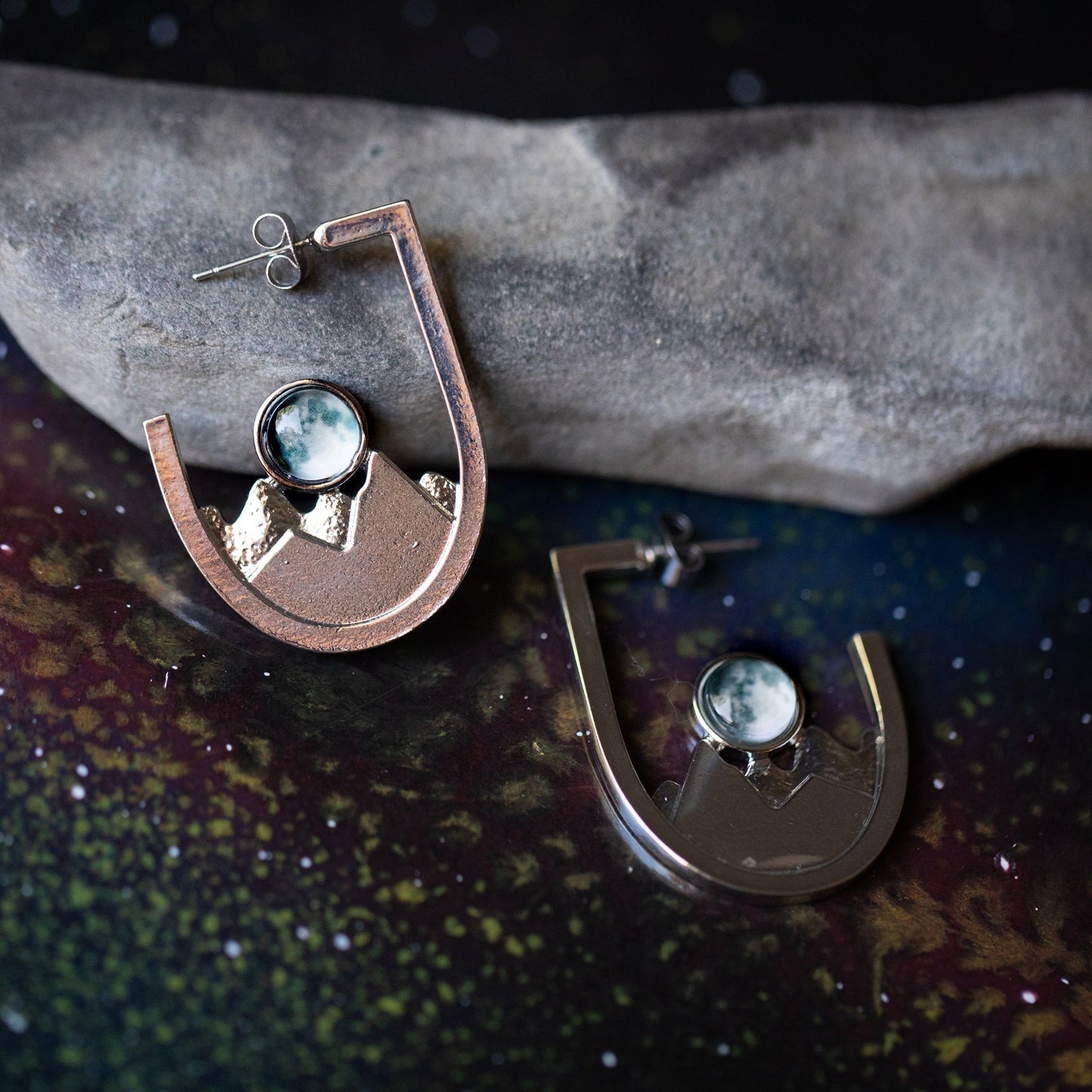 SLIGHTLY FLAWED Mountain Range Earrings Earrings Yugen Handmade   
