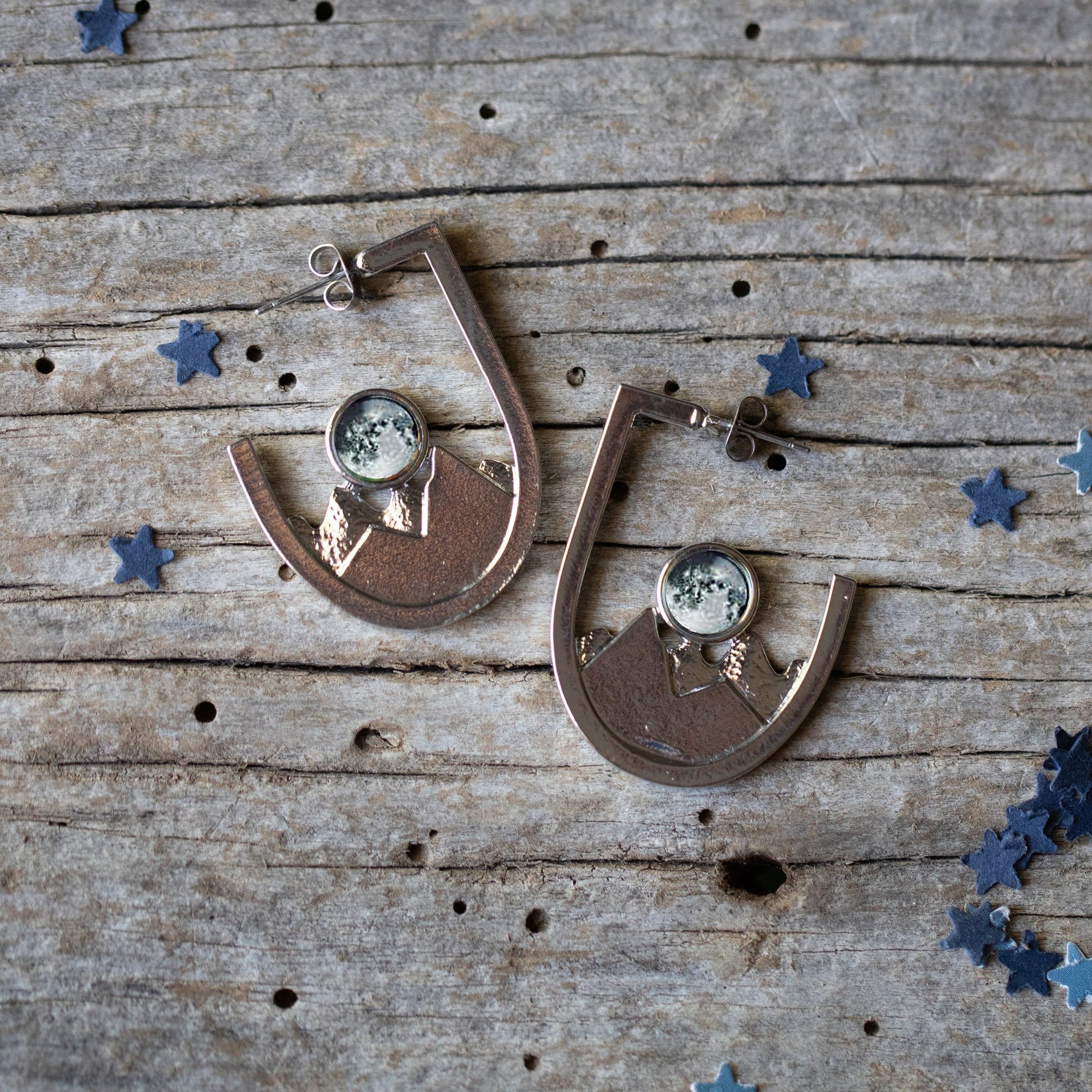 SLIGHTLY FLAWED Mountain Range Earrings Earrings Yugen Handmade   
